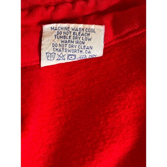 Womens Sea Breeze USA Medium Pre Shrunk Cotton Vest Button Up Red Pockets VTG - Picture 9 of 9